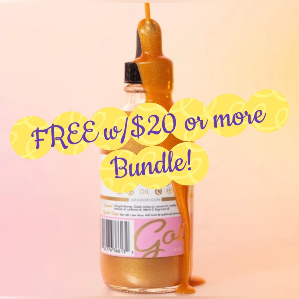 FREE with $20 Bundle AMINNAH SKINCARE “24K Gold Glow" Body Oil 4oz